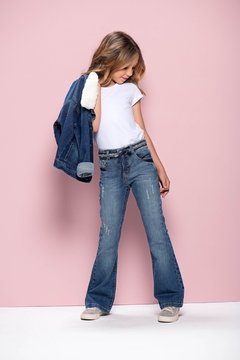 60895 CALCA FEMININA MANIA KIDS JEANS FLARE C/ CINTO