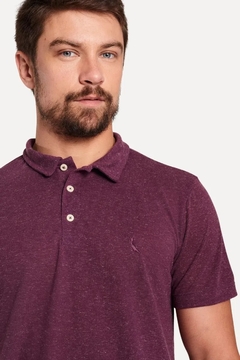 0074319-056 CAMISA POLO RESERVA PIQUET LINHO VINHO - comprar online