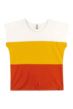 182883-2037 BLUSA MARIALICIA EM VISCOSE OFF WHITE/AMARELO - comprar online