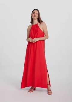 K4RL1BSI VESTIDO HERING MIDI EM VISCOSE VERMELHO - comprar online