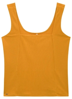 38954- BLUSA MAIS MULHER PLUS SIZE CANELADA AMARELO CURRY - comprar online