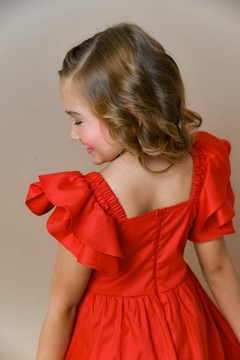 2496-17 VESTIDO NANY KIDS EM TRICOLINE VERMELHO - comprar online