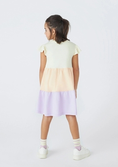 5BWY1EEN VESTIDO HERING KIDS TRES MARIAS AMARELO/CORAL/LILAS - comprar online