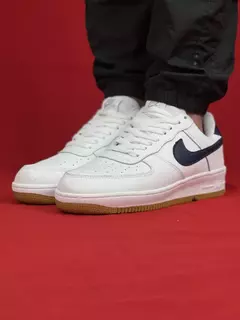 Nike Branco/Azul Marinho Air Force 1 Couro - comprar online