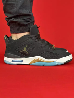 Nike Air Jordan 5 Preto Branco Dourado Nacional S