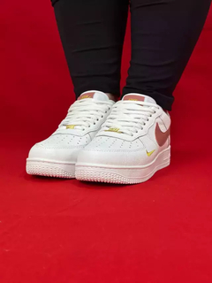 Nike air force 1 branco rose couro - comprar online