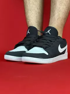 Air Jordan 1 Low branco com preto lona logo branco sola branca nacional s - comprar online