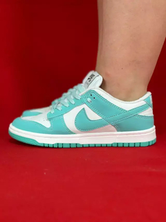 Nike dunk low branco verde agua nacional