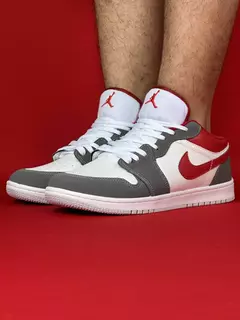 Air Jordan 1 Low Cinza Logo Vermelho Branco Nacional S - comprar online