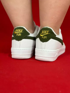 Nike air force 1 branco verde escuro nacional na internet