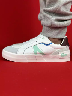 Lacoste L004 Cma branco cinza detalhe verde nacional premium