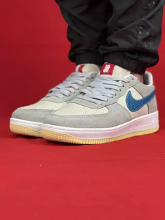 Nike Cinza/Azul/Bege Air Force 1 Couro - comprar online