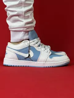 Air Jordan 1 Low Branco Com Azul Nacional S