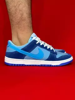 Nike dunk azul veludo azul claro logo azul nacional s