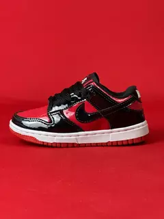 Dunk Low Infantil Preto Com Vermelho Vinil na internet