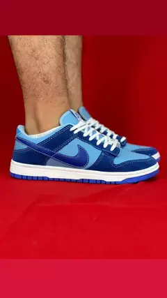 Nike dunk azul escuro azul claro veludo nacional