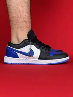 Air Jordan 1 Low Logo Azul Preto e Branco Nacional S