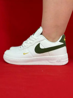 Nike air force 1 branco verde escuro nacional