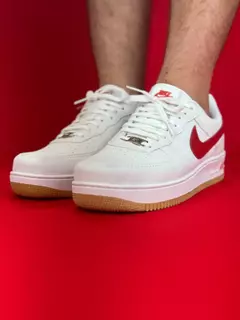 Nike air force 1 branco vermelho sola marrom nacional s - comprar online