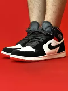 Air Jordan 1 High Preto Veludo Com Branco E Detalhes vermelho Nacional S - comprar online