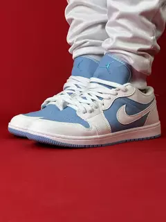 Air Jordan 1 Low Branco Com Azul Nacional S - comprar online