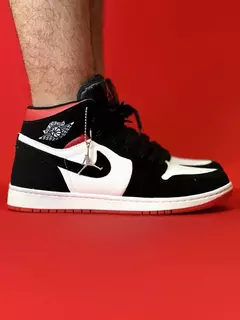 Air Jordan 1 High Preto Veludo Com Branco E Detalhes vermelho Nacional S