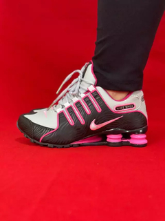 Nike shox nz 4 molas branco preto rosa