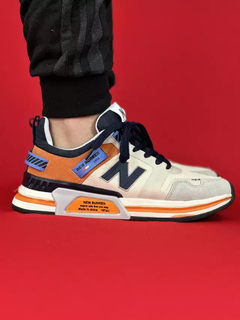 New balance 1974 bege com laranja nacional premium