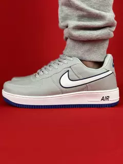 Nike air force 1 cinza branco sola azul nacional s