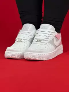 Nike air force 1 branco cinza rosa s novo - comprar online