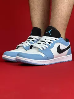 Air Jordan 1 Low Azul Branco Logo Preto Nacional S - comprar online