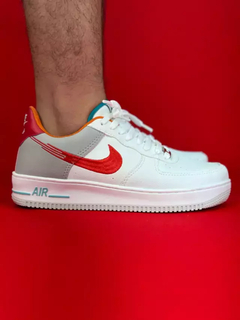 Nike air force 1 branco vermelho cinza laranja nacional s