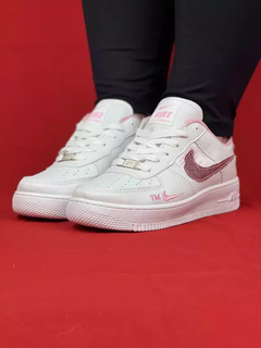 Nike Air Force Branco Rosa Sintético - comprar online