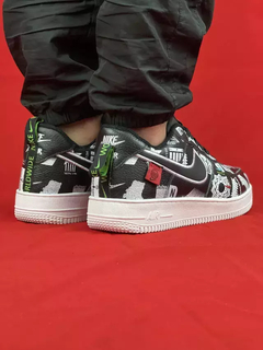 Nike Preto/Branco/Verde Air Force 1 Couro na internet