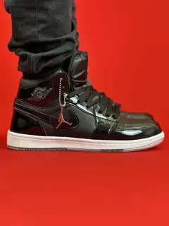 Air Jordan 1 High Todo Preto Sola Branca Vinil Nacional S