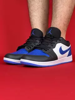 Air Jordan 1 Low Logo Azul Preto e Branco Nacional S - comprar online