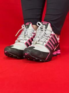 Nike shox nz 4 molas branco preto rosa - comprar online