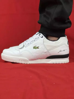 Lacoste Novo Premium Branco Azul Escrita Lacoste