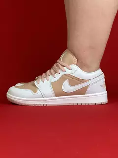 Air Jordan 1 Low branco com rose reverse Nacional S