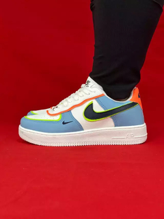 Nike air force 1 azul branco verde preto