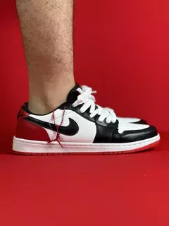 Air Jordan 1 Low Branco Preto Vermelho Nacional S