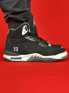 Nike Air Jordan 5 Retro 23 Preto Branco Bolha Azul Nacional S