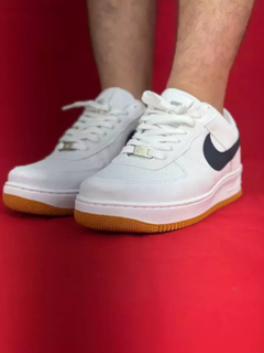 Nike air force 1 branco azul escuro nacional s - comprar online