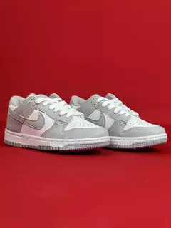 Dunk Low Infantil Cinza Com Branco - Sharp Grifes