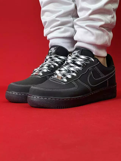 Nike air force 1 Preto Camurca Detalhes Branco nacional s - comprar online