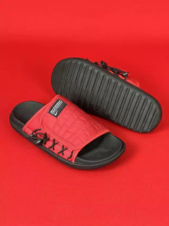 nike chinelo asuna 2.0 preto com vermelho nacional premium