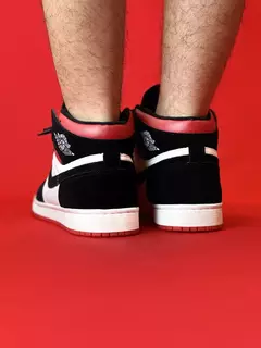 Air Jordan 1 High Preto Veludo Com Branco E Detalhes vermelho Nacional S na internet