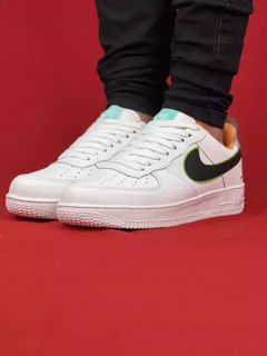 Nike Branco/Verde/Preto Air Force 1 Couro - comprar online