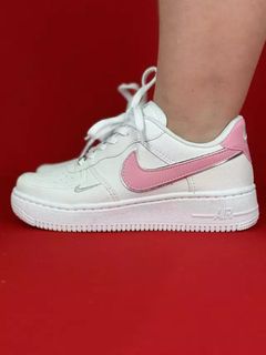 Nike air force 1 branco rosa prata nacional s