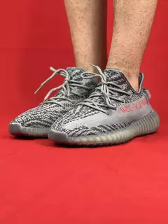 Adidas Cinza Vermelho Yeezy Boost 350 Beluga Importado Premium - comprar online